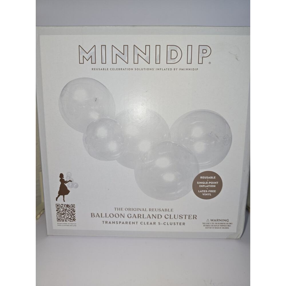 Minnidip reusable balloon garland cluster transparent clear balloons 5 Clusters